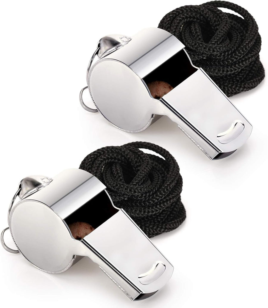 Whistle, Stainless Steel Super Loud Sports Whistle with Lanyard, Perfect for Referees, Coaches, Polices, Outdoor Sports, Emergency