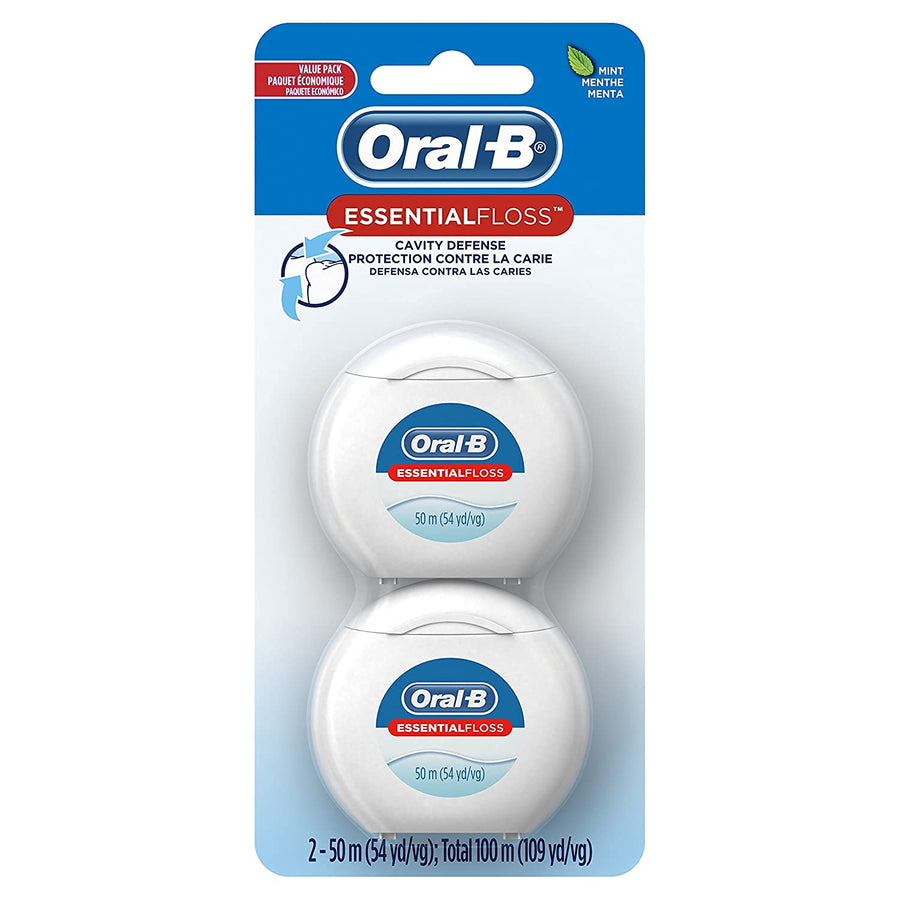 EssentialFloss Cavity Defense Dental Floss, 50 M, Pack of 2