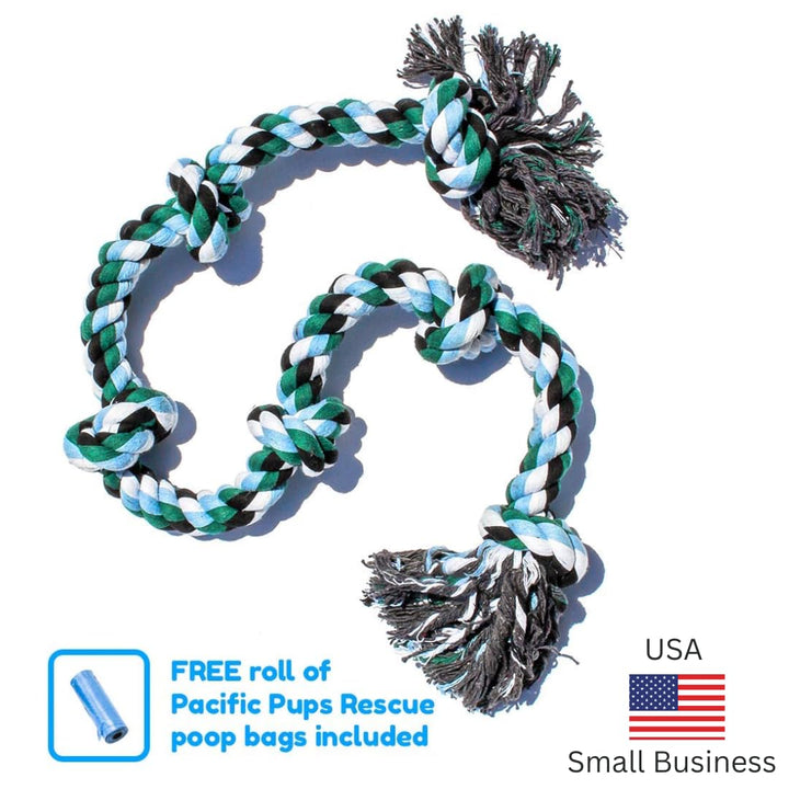 Giant Dog Rope Toys for Extra Large Dogs - 42 Inch, 6 Knot Tough Rope Chew Toys for Large Dogs - Benefits Non-Profit Animal Rescue - Indestructible Dog Toy for Aggressive Chewers