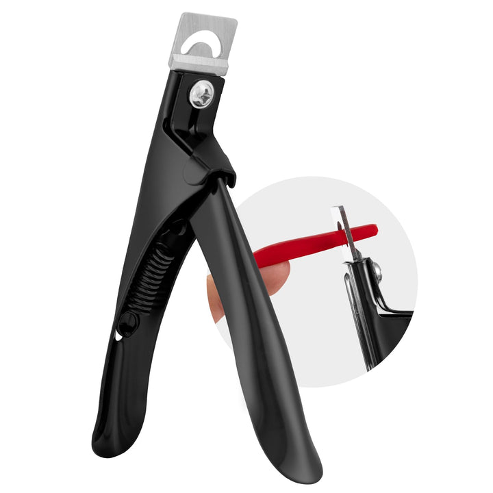 Professional Acrylic Nail Clipper Fake False Nails Tip Cutter Nail Trimmer for Artificial Nail Manicure Pedicure Sharp Rustproof Nail Art Tool Home DIY Use Black