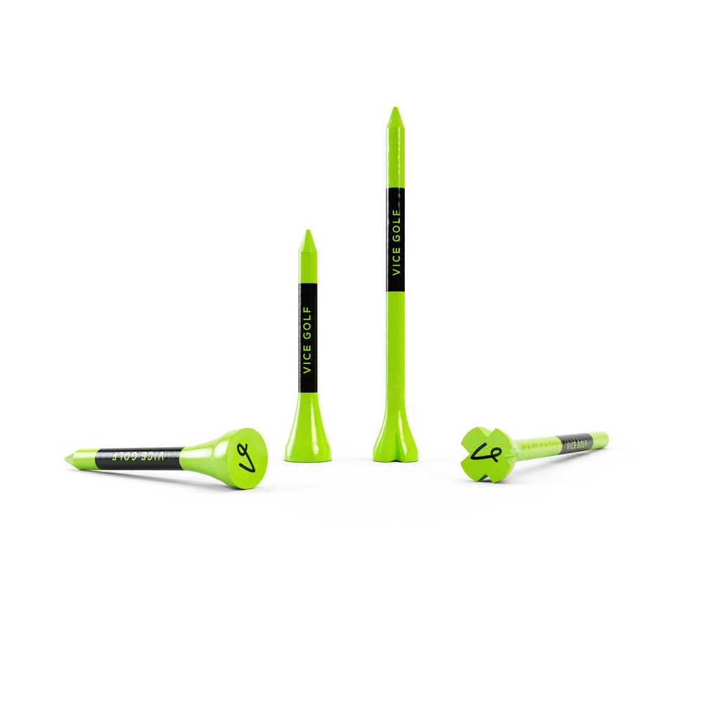 Golf Tees | Neon Lime | 60 Driver Tees & 15 Short Tees