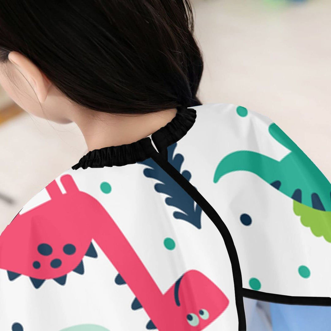 Kids Barber Cape Professional Salon Haircutting Cover for Child Hair Cutting Styling Haircut Apron Adjustable Closure