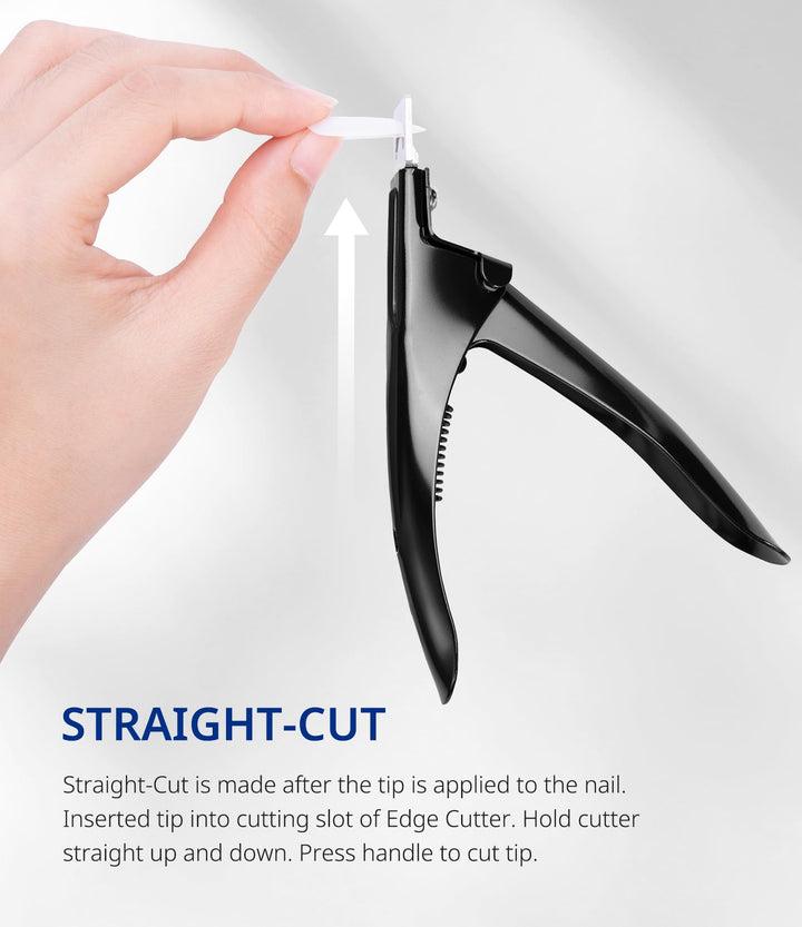 Professional Acrylic Nail Clipper Fake False Nails Tip Cutter Nail Trimmer for Artificial Nail Manicure Pedicure Sharp Rustproof Nail Art Tool Home DIY Use Black