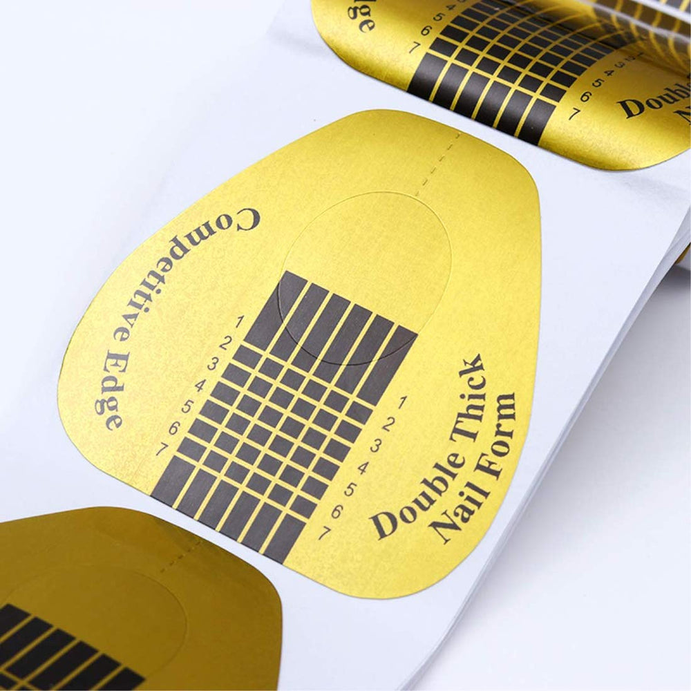 100 Pcs Nail Art Form Guide Sticker, Horseshoe-Shaped Nail Stickers Art Acrylic Nail Gel Nail Extention Tips