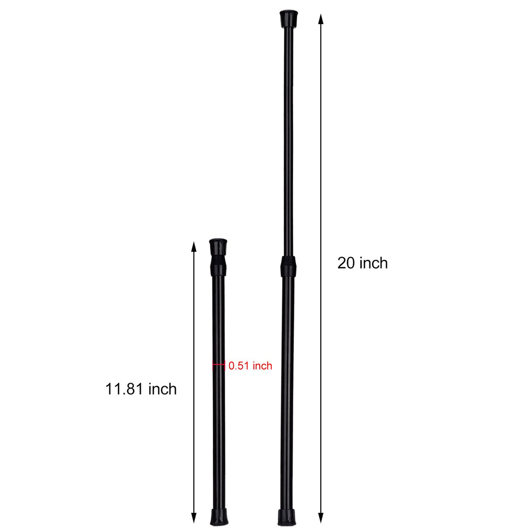 3 Pack Tension Curtain Rod Spring Loaded Curtain Rods Cupboard Bars window Tensions Rod, Adjustable Width (11.81-20 Inches, White)