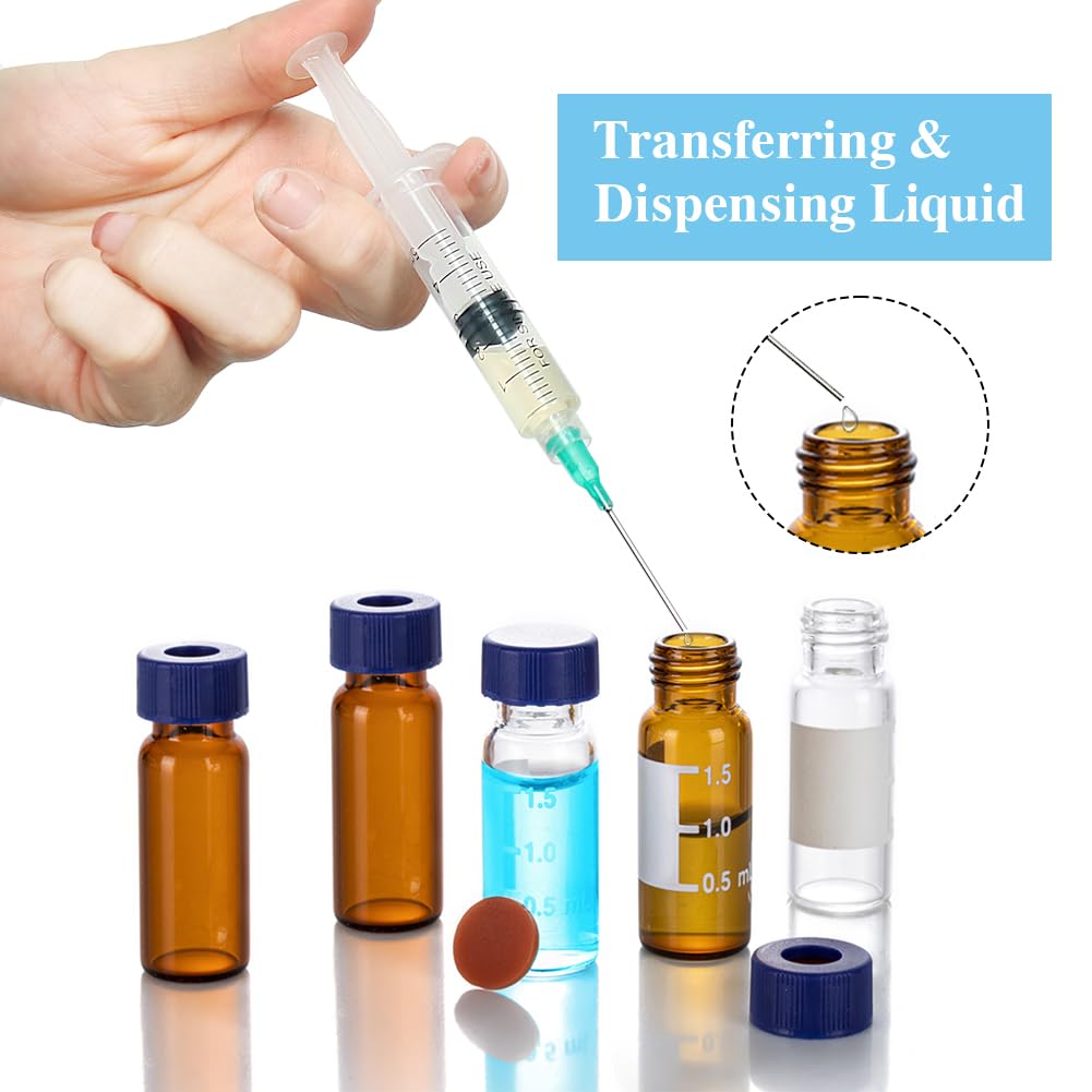 10pcs 5ml Syringe with 18Ga 1.5 Inches Blunt Tip Needles for Experiments, Industrial Use