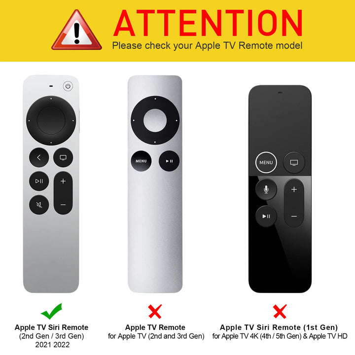 Protective Case for Apple TV Siri Remote 2021 2022 - Honey Comb Lightweight Anti Slip Shockproof Silicone Cover for Apple TV 4K / HD Siri Remote Controller (2nd Gen / 3rd Gen), Black