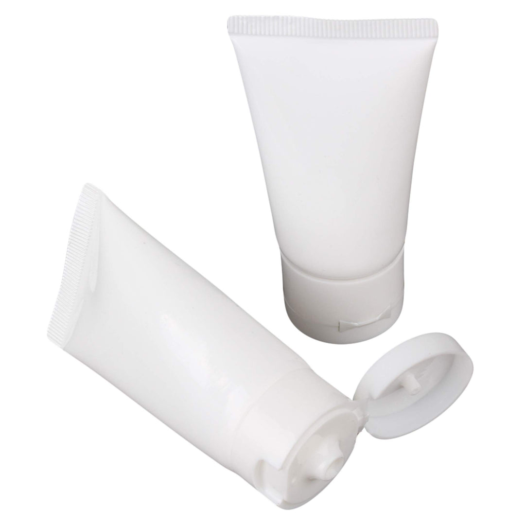 30ml White Soft Flip Plastic Empty Tube Cosmetic Cream Lotion Shampoo Travel Containers Pack of 10