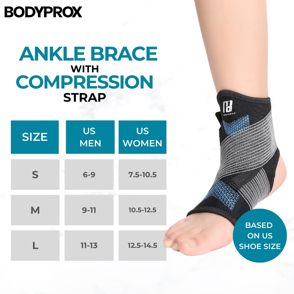 Ankle Brace for Women and Man, Ankle Support with Adjustable Compression Strap for Sprained Ankle, Injury Recovery and More! (Small)