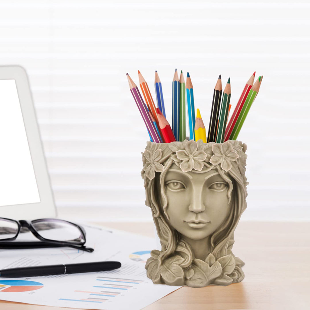 Flower Pot molds, Silicone Planter Mold Vase Pen Holder, Lady Face