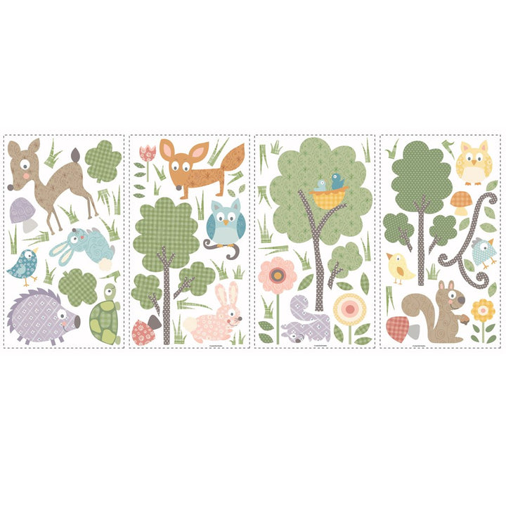 RMK1398SCS Woodland Animals Peel and Stick Wall Decals , Black