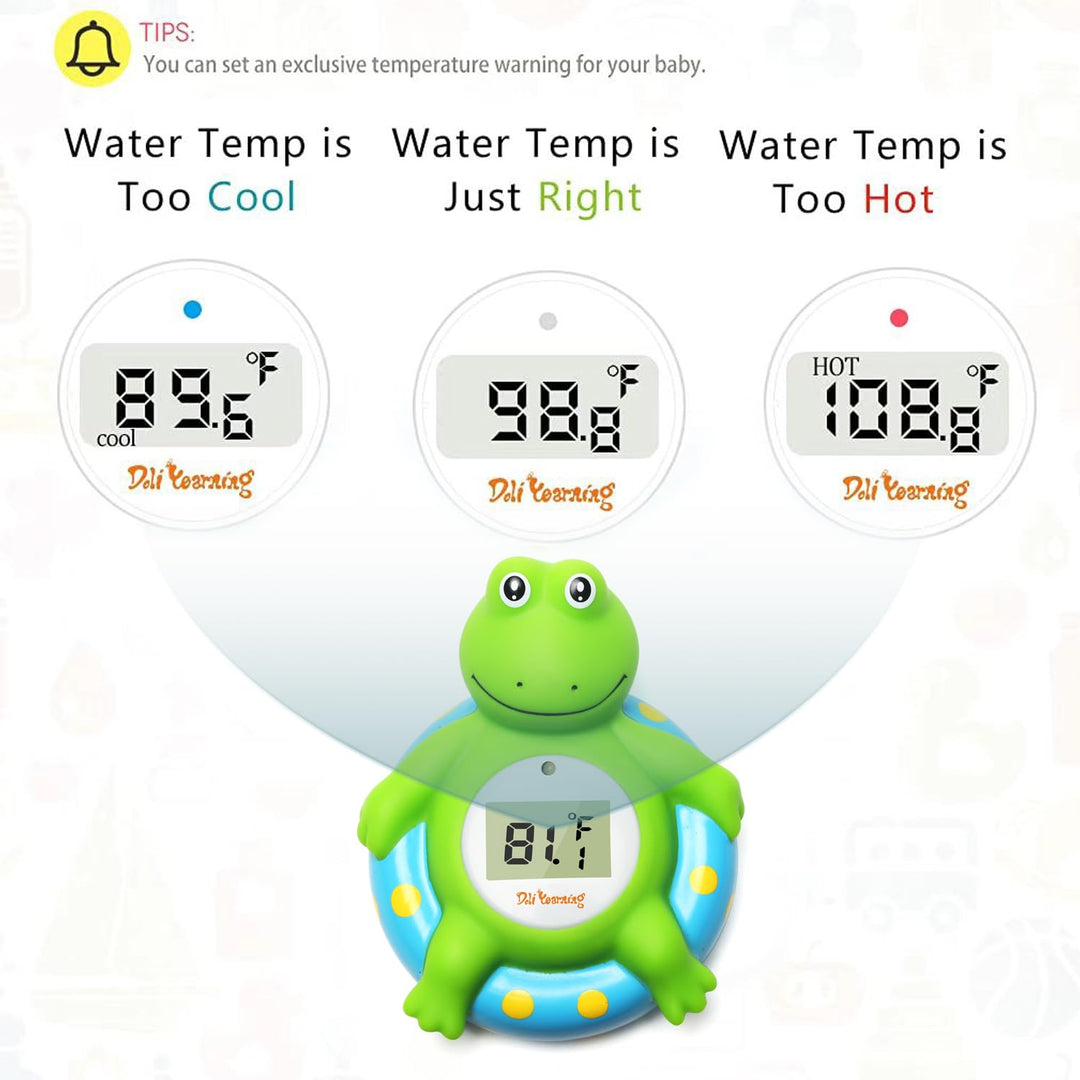 Baby Bath Thermometer with Room Temperature| Fahrenheit and Celsius|Frog Lovely Shape|Kids' Bathroom Safety Products| Bath Toys…