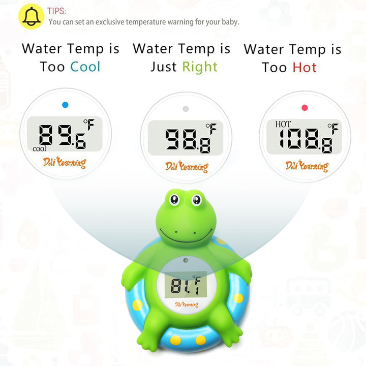 Baby Bath Thermometer with Room Temperature| Fahrenheit and Celsius|Frog Lovely Shape|Kids' Bathroom Safety Products| Bath Toys…