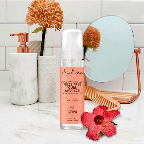 Curl Mousse Coconut and Hibiscus for Frizz Control Styling Mousse with Shea Butter 7.5 oz