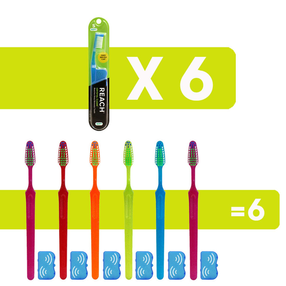 Crystal Clean Toothbrush Soft Bristles, 1 Count (Pack of 6)