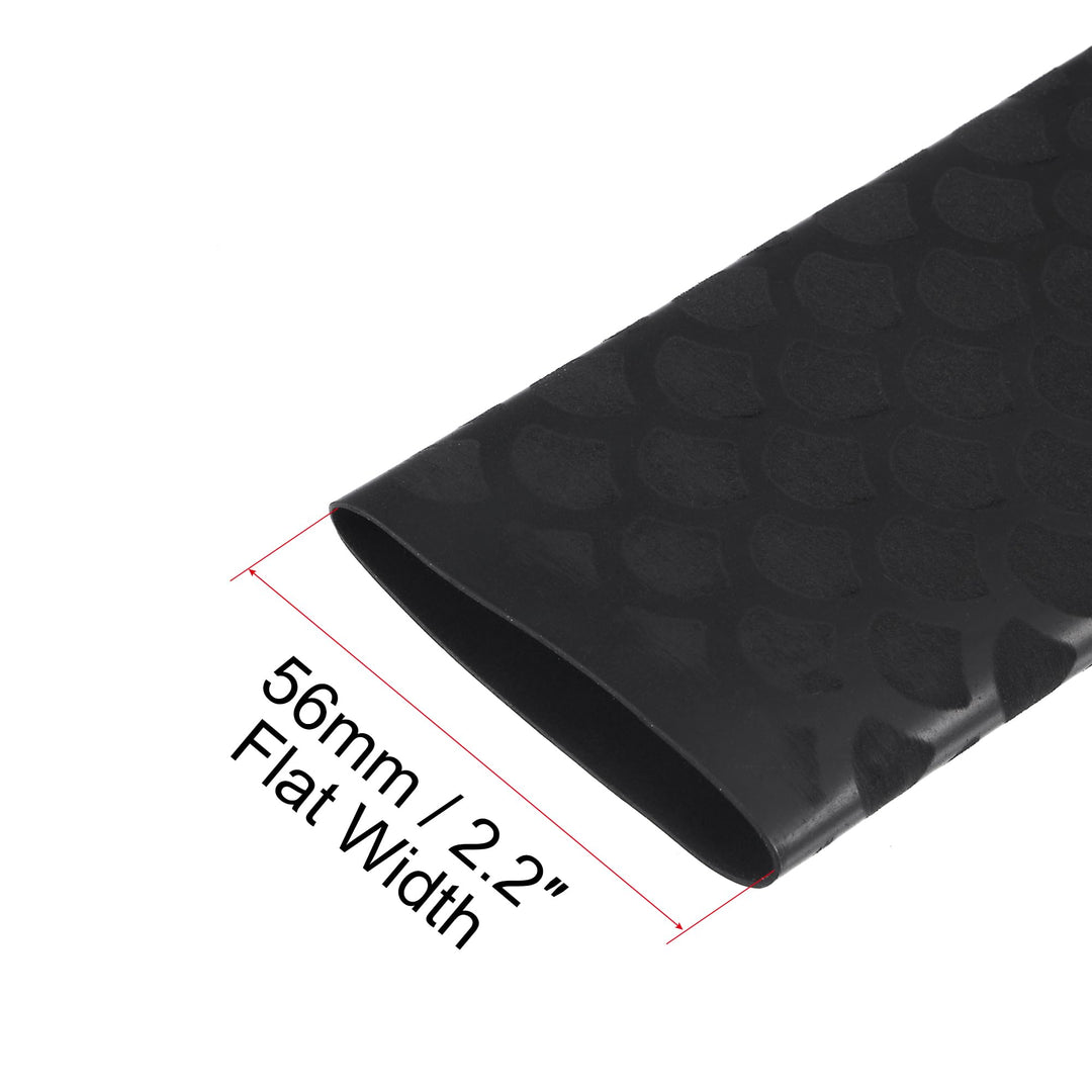 Heat Shrink Wrap Tubing Sleeve for Fishing Rod Grips Handle, 56mm Flat 3.3ft 2:1 Ratio Black