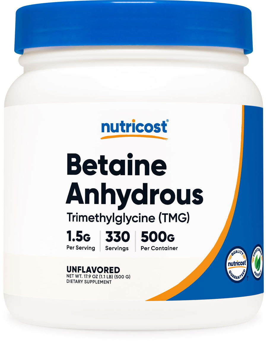 Betaine Anhydrous Trimethylglycine (TMG) Powder 500 Grams
