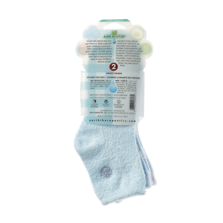 Aloe Vera Socks – Infused with Natural Aloe Vera & Vitamin E – Helps Dry Feet, Cracked Heels, Calluses, Dead Skin - Use with Your Favorite Lotions - Blue Plaid