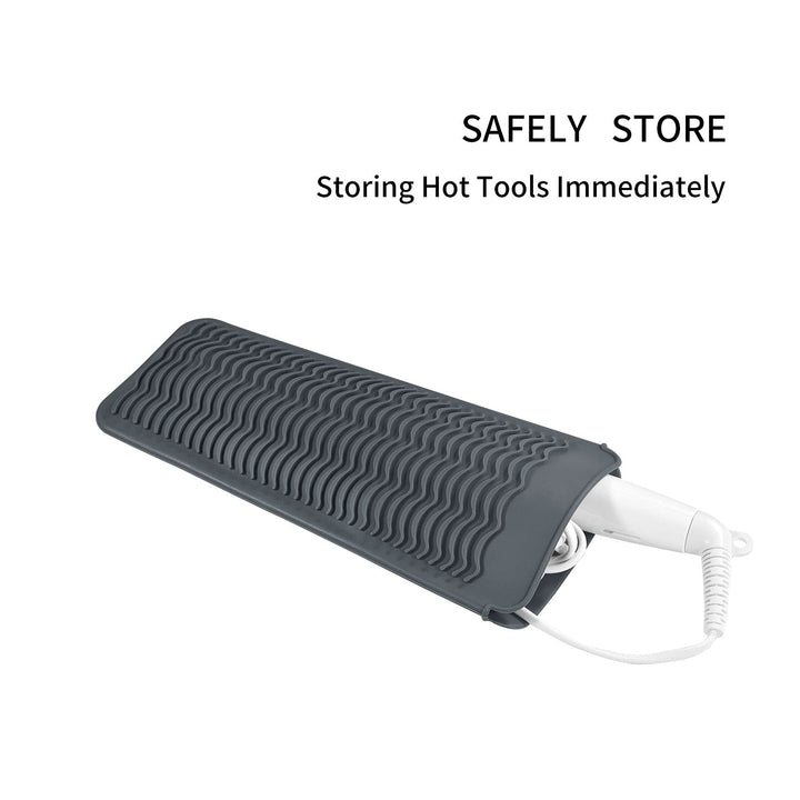 Silicone Heat Resistant Mat for Hair Iron, 11 x 5 inch, Grey, 1 Pack
