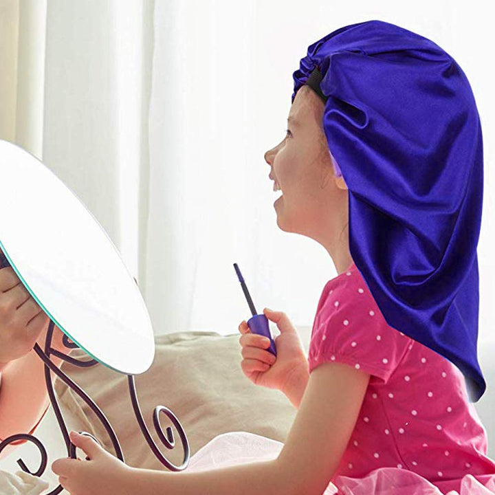 Satin Silk Bonnet Sleep Cap Extra Large Jumbo Day and Night Cap Hat Hair Covers for Black Women Curly Natural Hair Braid