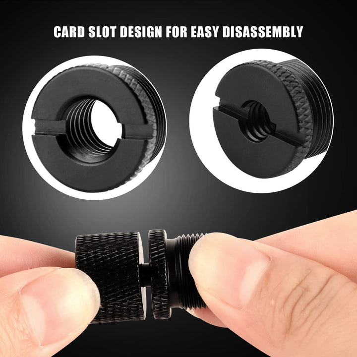 8pcs Micro Thread Adapter, Mic Stand Adapter Thread Adapter, 5/8 Female to 3/8 Male, 3/8 Female to 5/8 Male, 5/8 Female to 1/4 Male and 1/4 Female to 5/8 Male (Black)