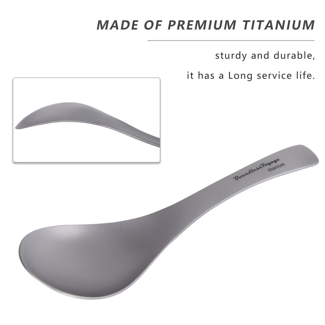 Titanium Spoon with Big Bowl Ultralight Durable for Outdoor Camping Picnic BBQ Eating Soup Spoon Flatware Utensils Ti1067T