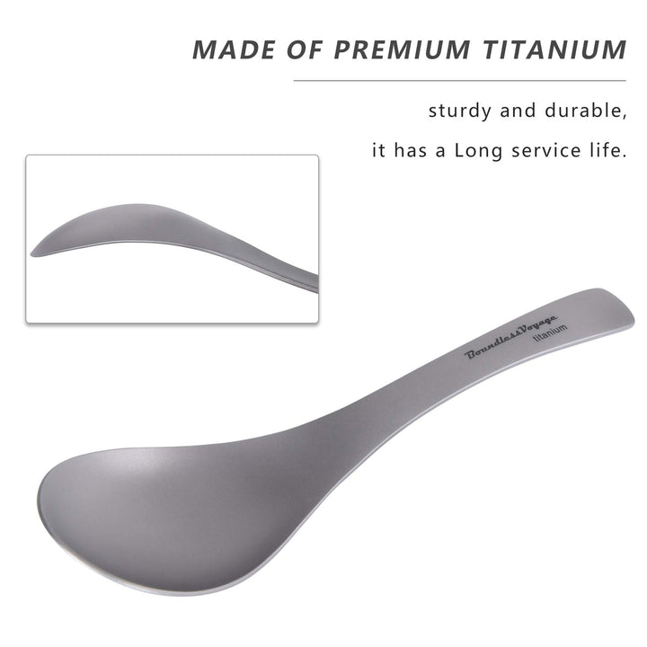 Titanium Spoon with Big Bowl Ultralight Durable for Outdoor Camping Picnic BBQ Eating Soup Spoon Flatware Utensils Ti1067T