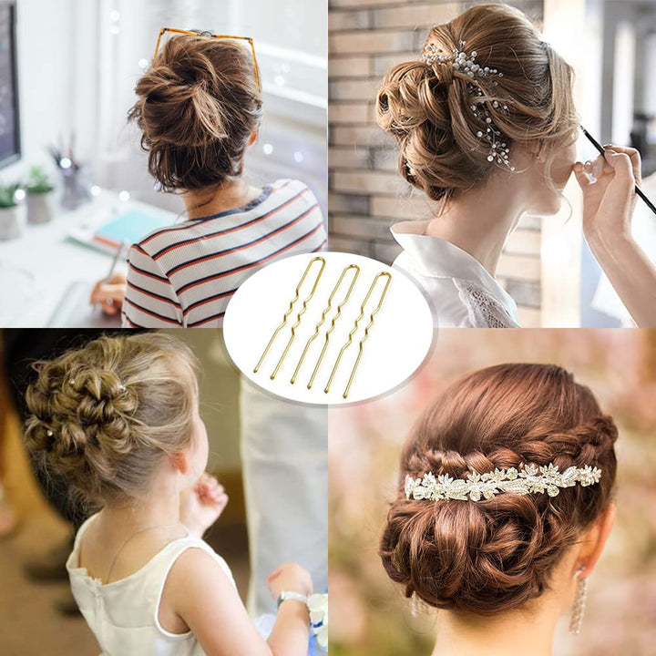 Blonde Bobby Pins, Blonde Hair Pins Bobby Pins Blonde Hair Pins for Buns Ballet Bun Pins for Women Girls with Box-80 count (2.4 inch)
