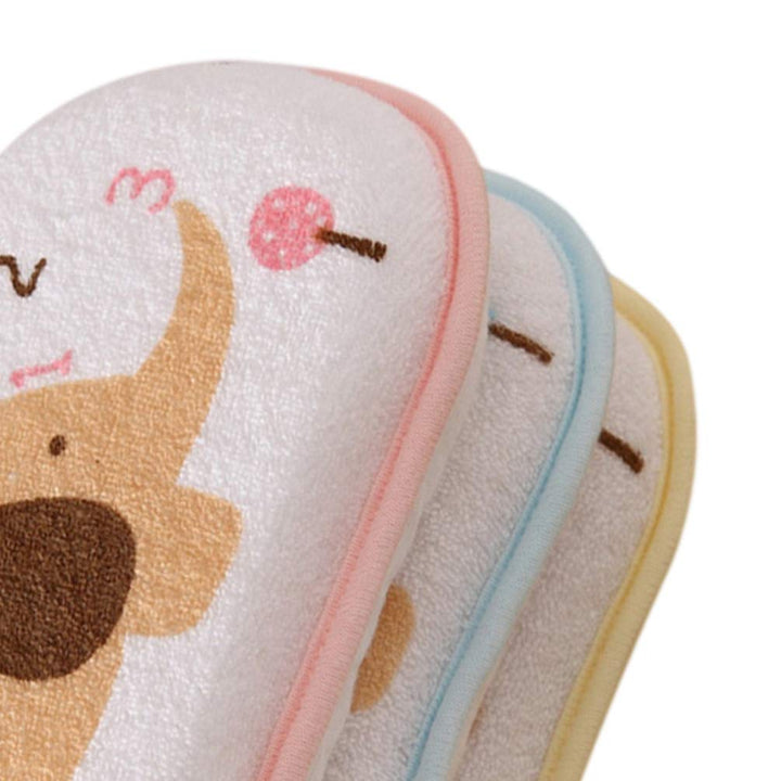 3PCS Baby Bath Sponge Cartoon Elephant Soft Cotton Scrubber Bath Brush Rubbing Towel for Toddler Infant (Mixed Color)