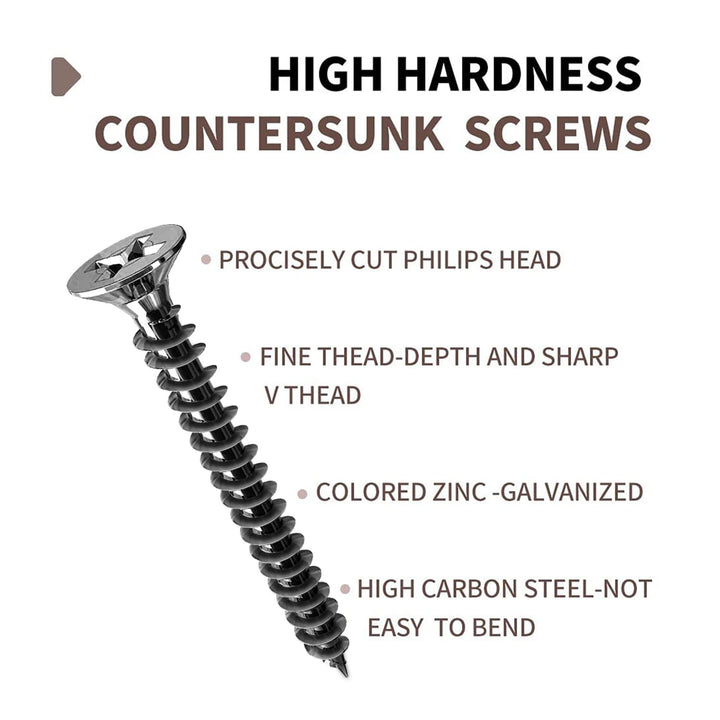 M3 x 3/8“ Wood Screws,Sheet Metal Screws Phillips Drive Small Screws, Flat Head Small Wood Screws Made of Carbon Steel, Suitable for Wood Furniture and Drywall 100pcs.(10mm)