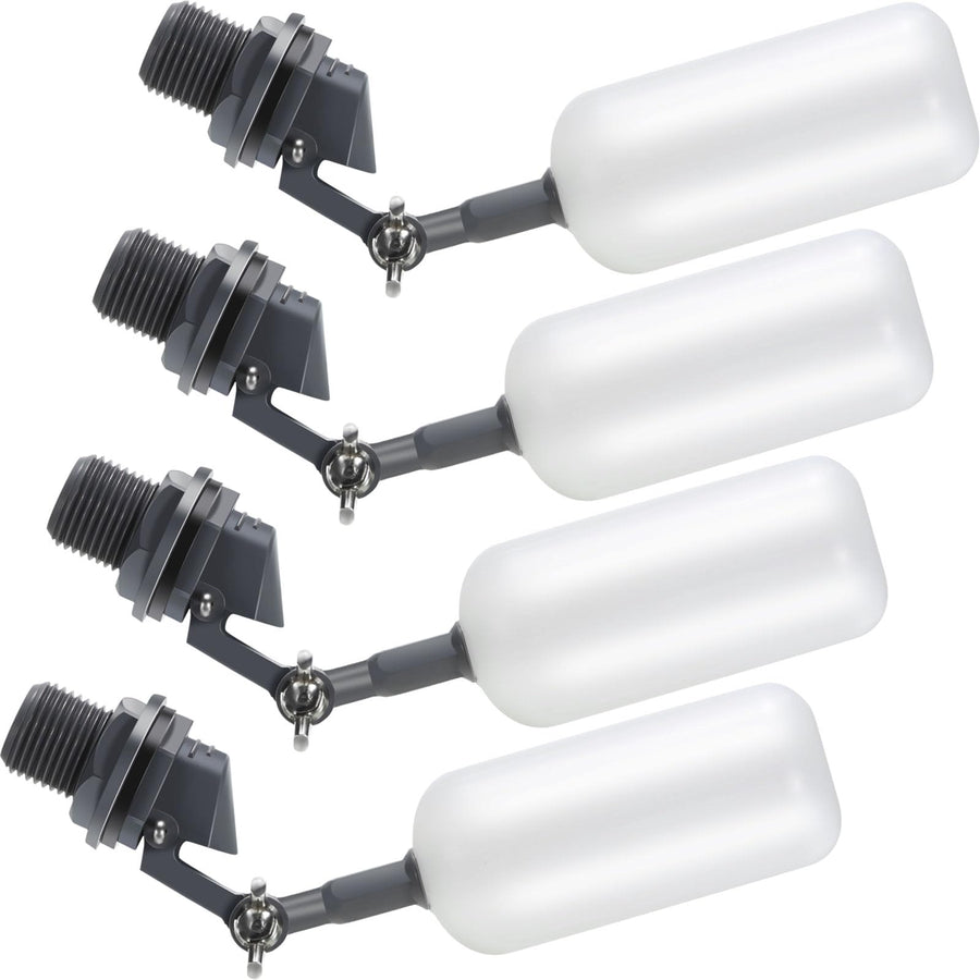Float Ball Valve, 3/4 Inch Supply Tube Male Automatic Fill Feed Humidifier Tank Water with Adjustable Arm for Ponds, Livestock Water Trough, Aquariums, Aquaculture, Hydroponics and Reservoir (4 Pack)