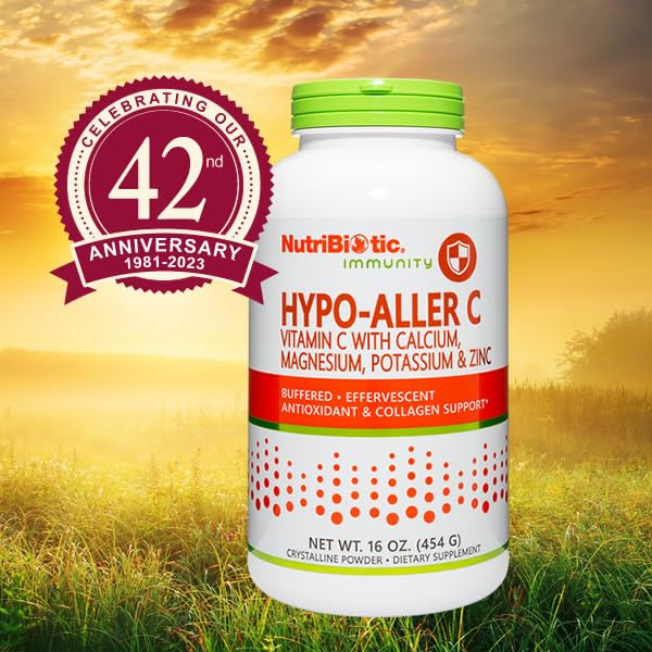 - Hypo-Aller C Powder Vitamin C & Minerals, 16 Oz | 1300 Mg Vitamin C for Antioxidant & Collagen Support | Buffered with Calcium, Magnesium, Zinc & Potassium | Gluten & GMO Free