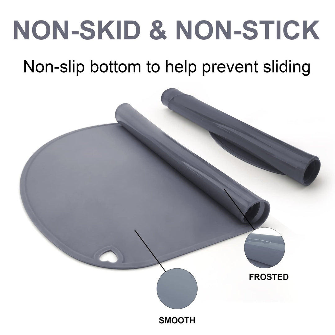 Large Silicone Mat 2 Pack, 17x13 Silicone Craft Mats for Resin Jewelry Casting Molds, Food Grade Silicone Sheet with Raised Edge,Nonstick Waterproof, Pink/Oxford-Blue