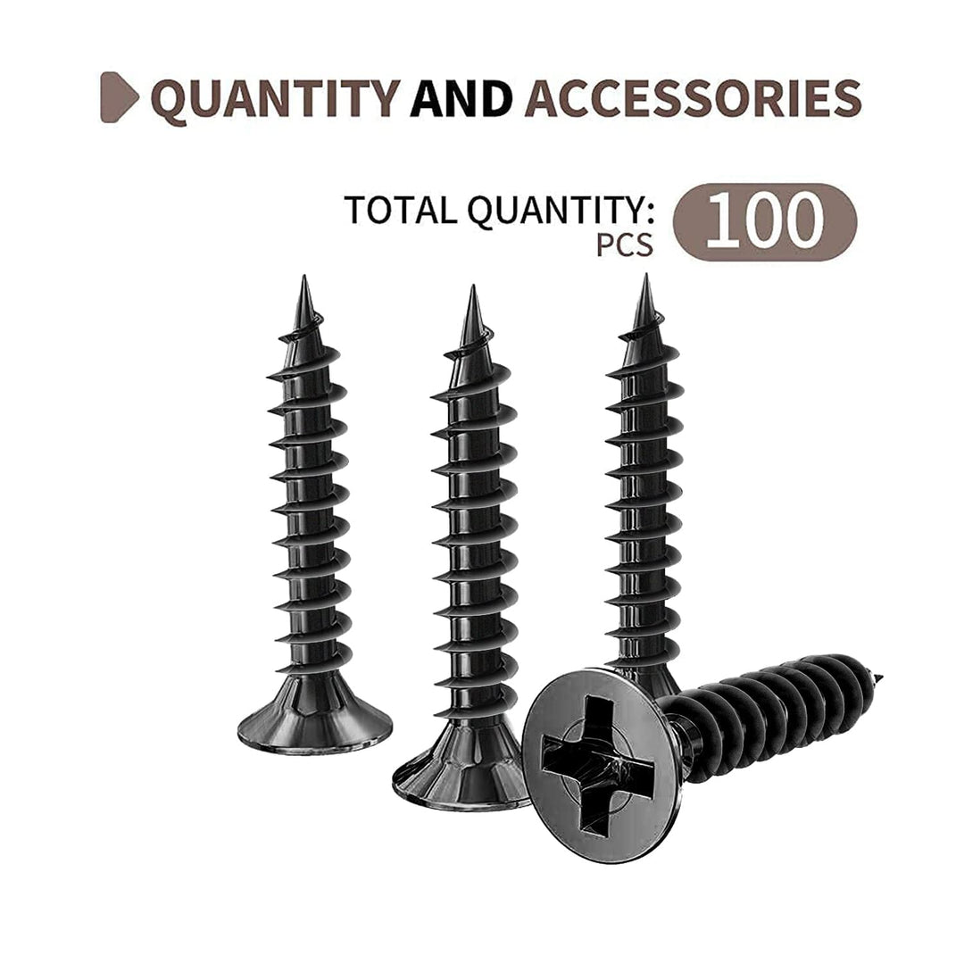 M3 x 3/8“ Wood Screws,Sheet Metal Screws Phillips Drive Small Screws, Flat Head Small Wood Screws Made of Carbon Steel, Suitable for Wood Furniture and Drywall 100pcs.(10mm)