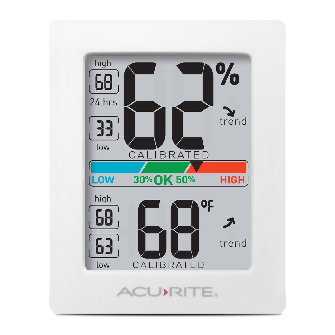 Humidity Meter Hygrometer and Indoor Digital Thermometer with Temperature Gauge and Humidity Gauge, Room Thermometer Comfort Scale, 3 x 2.5 Inches, White (01083M)
