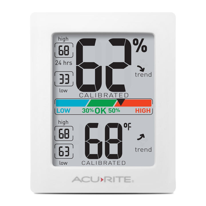 Humidity Meter Hygrometer and Indoor Digital Thermometer with Temperature Gauge and Humidity Gauge, Room Thermometer Comfort Scale, 3 x 2.5 Inches, White (01083M)