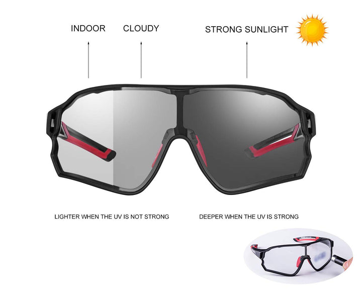 Photochromic Sunglasses for Men Cycling Sunglasses Sports Bike Glasses