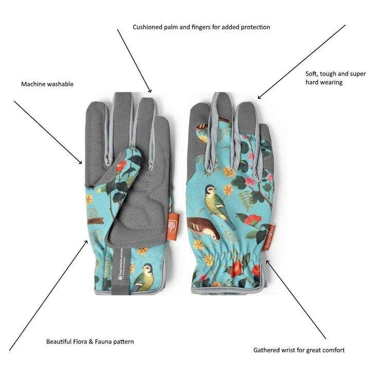 Burgon & Ball Flora & Fauna Design Flexible and Durable Ladies Premium Gardening Pruning Gloves one size fits all