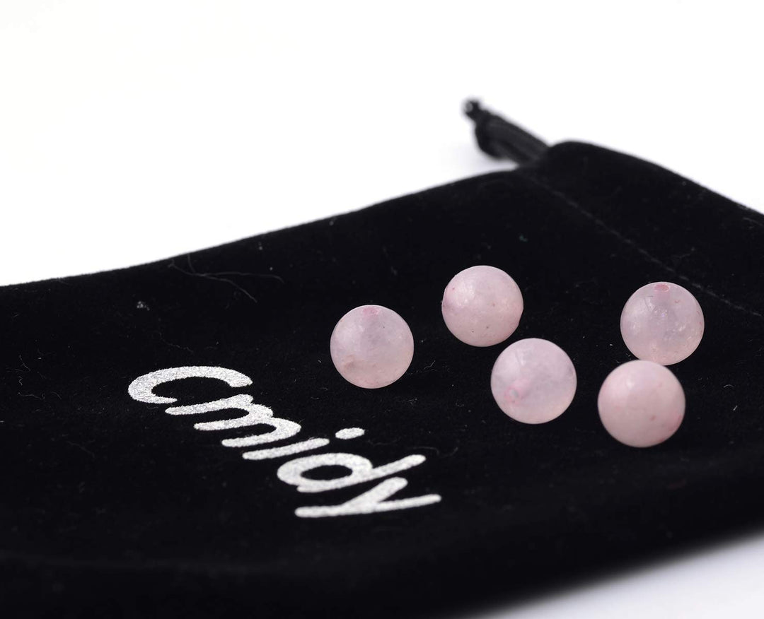 Natural Stone Beads 100pcs 8mm Rose Quartz Round Genuine Real Stone Beading Loose Gemstone Hole Size 1mm DIY Charm Smooth Beads for Bracelet Necklace Earrings Jewelry Making (Pink Rose Quartz, 8mm)