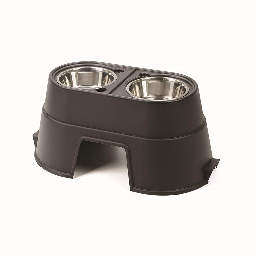 OurPets Comfort Diner Elevated Dog Food Dish (Bowls Available in 4, 8 inches and 12 inches for Large ; Medium and Small Dogs); Black; 12-inch