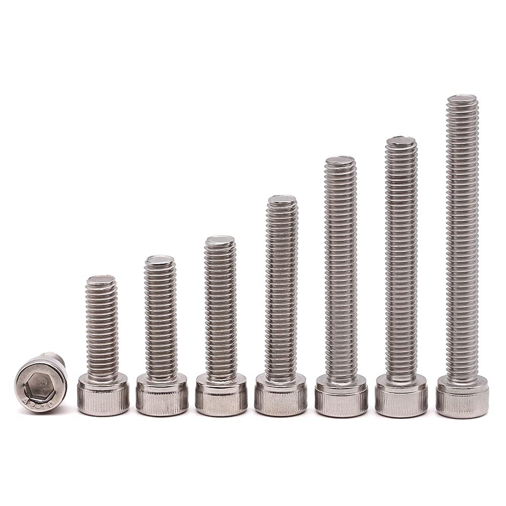 5/16-18 x 2 Stainless Socket Head Cap Screws, 304 Stainless Steel 18-8, Allen Hex Drive, Full Thread Coverage, 10 Pack