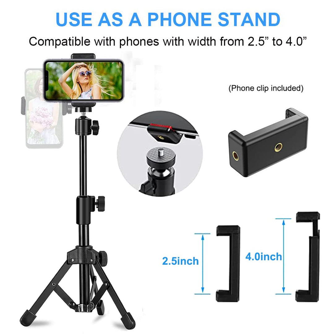 Webcam Tripod Stand Extendable Desktops Tripod for Camera/Phone/Webcam, Desk Tripod Webcam Mount Holder Compatible with Logitech Stream Webcam C925e C922x C922 C930e C930 C920 C615 /iPhone/Ring Light