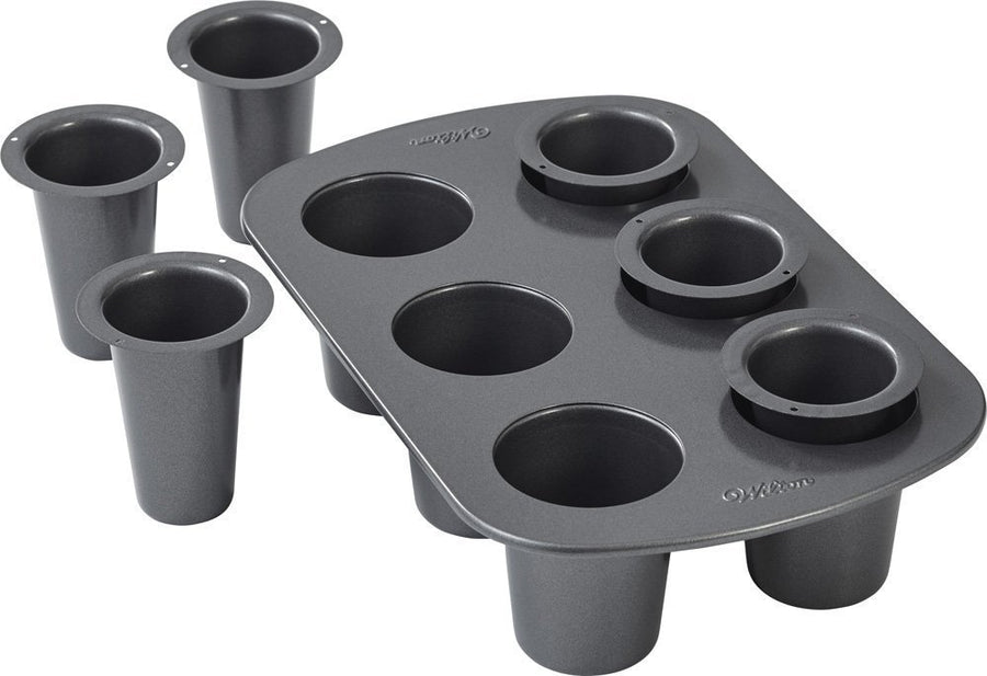 Cookie Shot Glass, 6-Cavity - Bake Perfect Sweet Shooters with this 6-Cup Cookie Shot Glass Pan, Non-Stick Round Pan Made of Steel