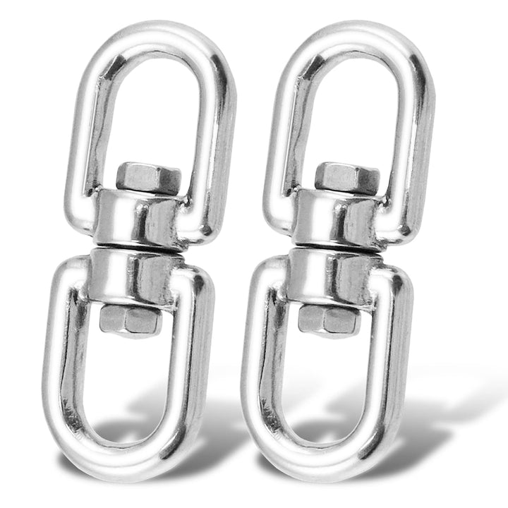 Heavy Stainless Swivel Eye Ring Steel Hanging Swivels Eye Connector Double Ended Swivel Eye Marine SUS316 Loop Dia 8mm 6/19inch 660lbsf 2pcs
