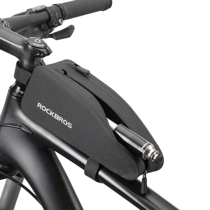 Bike Bag Top Tube Bike Frame Bag Waterproof Two Zipper Pockets Bike Pouch Top Tube Bike Bags for Bicycles