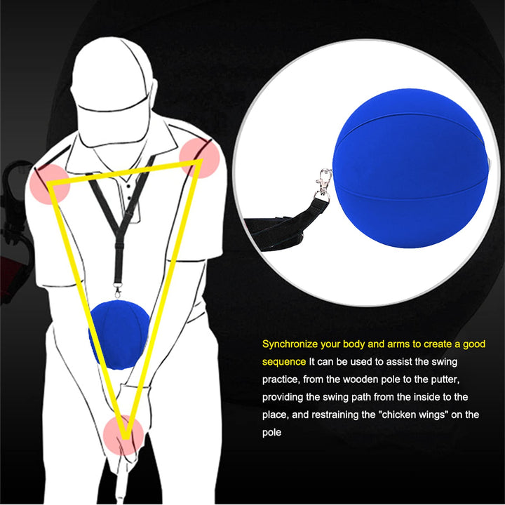 Golf Swing Training Aid Arm Band Trainer Impact Ball Inflator Assist 4 Pack Trainer Equipment Posture Motion Correction Aids Set for Men Women Golfer Beginner Practice (4 Pack Blue)