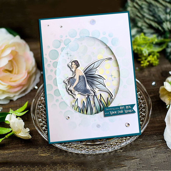 Magic Fairy Sparkle Birthday Wishes Fairy Sentiment Phrase Rubber Stamps Clear Stamps for Card Making Decoration and DIY Scrapbooking Rubber Stamps for Crafts