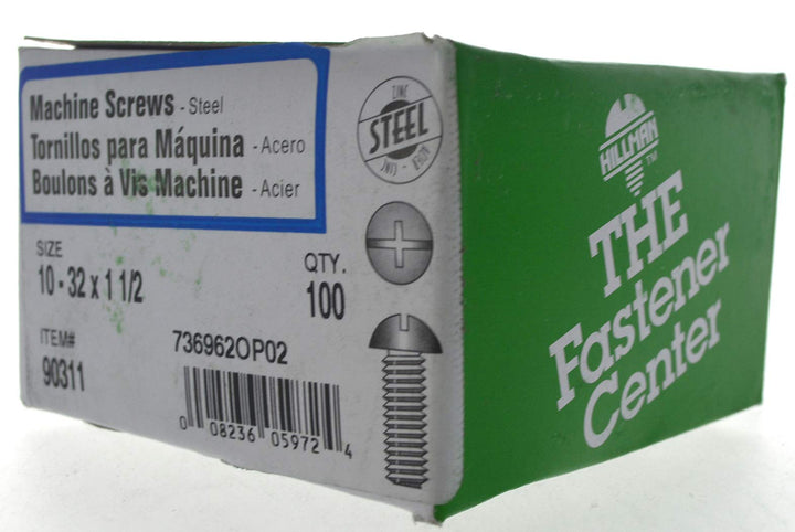 90311 10-32X1-1/2 MACH Screw , zinc