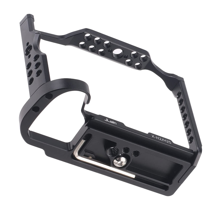 Camera Cage Video Filmmaking Stabilizer Rig Aluminium Alloy Extension Frame with Cold Shoe and 1/4 3/8 Screw Mouting for Fujifilm X-H2/X-H2S Camera