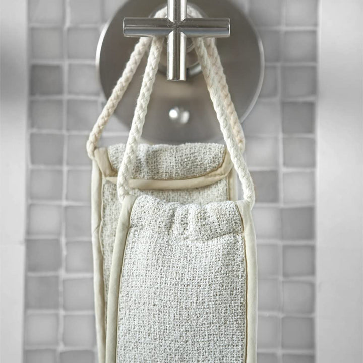 Aquis - Exfoliating Back Scrubber, Deep Clean & Invigorate Your Skin, Linen (4 x 30.75 Inches)